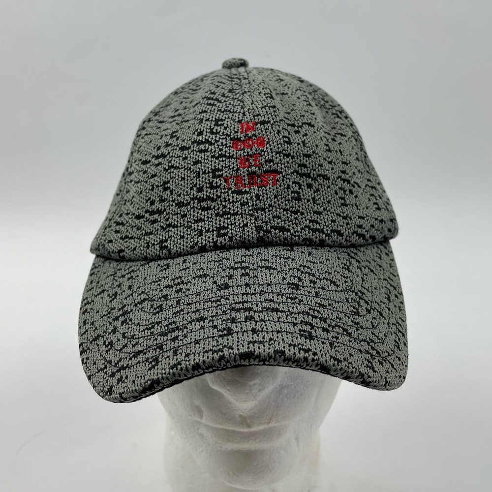 In God We Trust Cap Strapback Speckled Gray Black Embroidered Unstructured